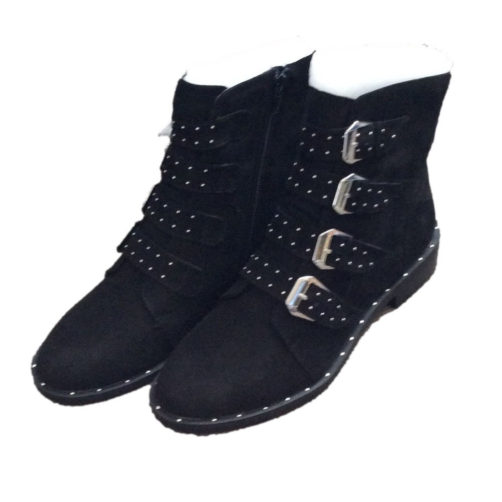 Bar lll Ladies Black Boots With Buckles Size 7 NIB